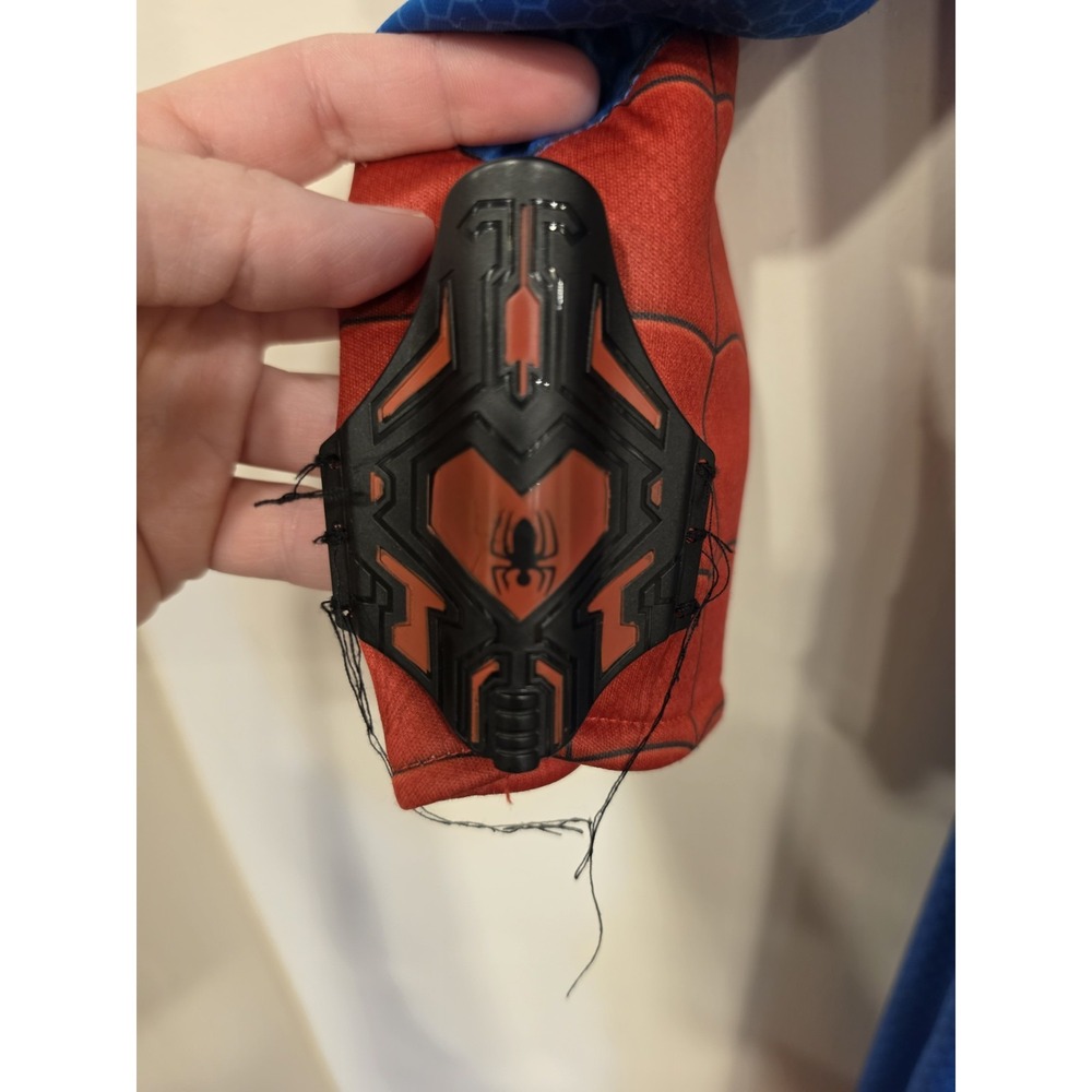 MARVEL SPIDERMAN Boys Size SM Bodysuit W/ Padding, Web Shooters And Shoe Covers - Picture 5 of 6